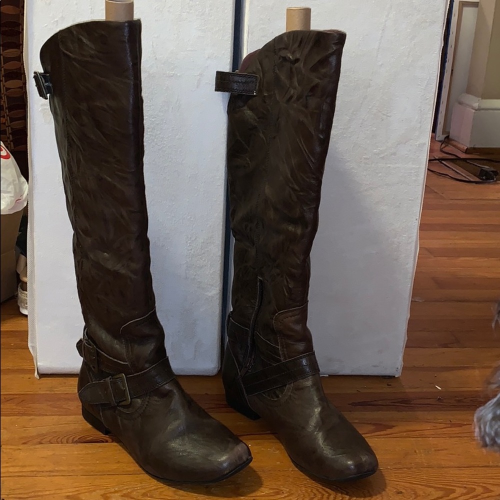 Indigo calf high boots 7.5 leather minimal wear